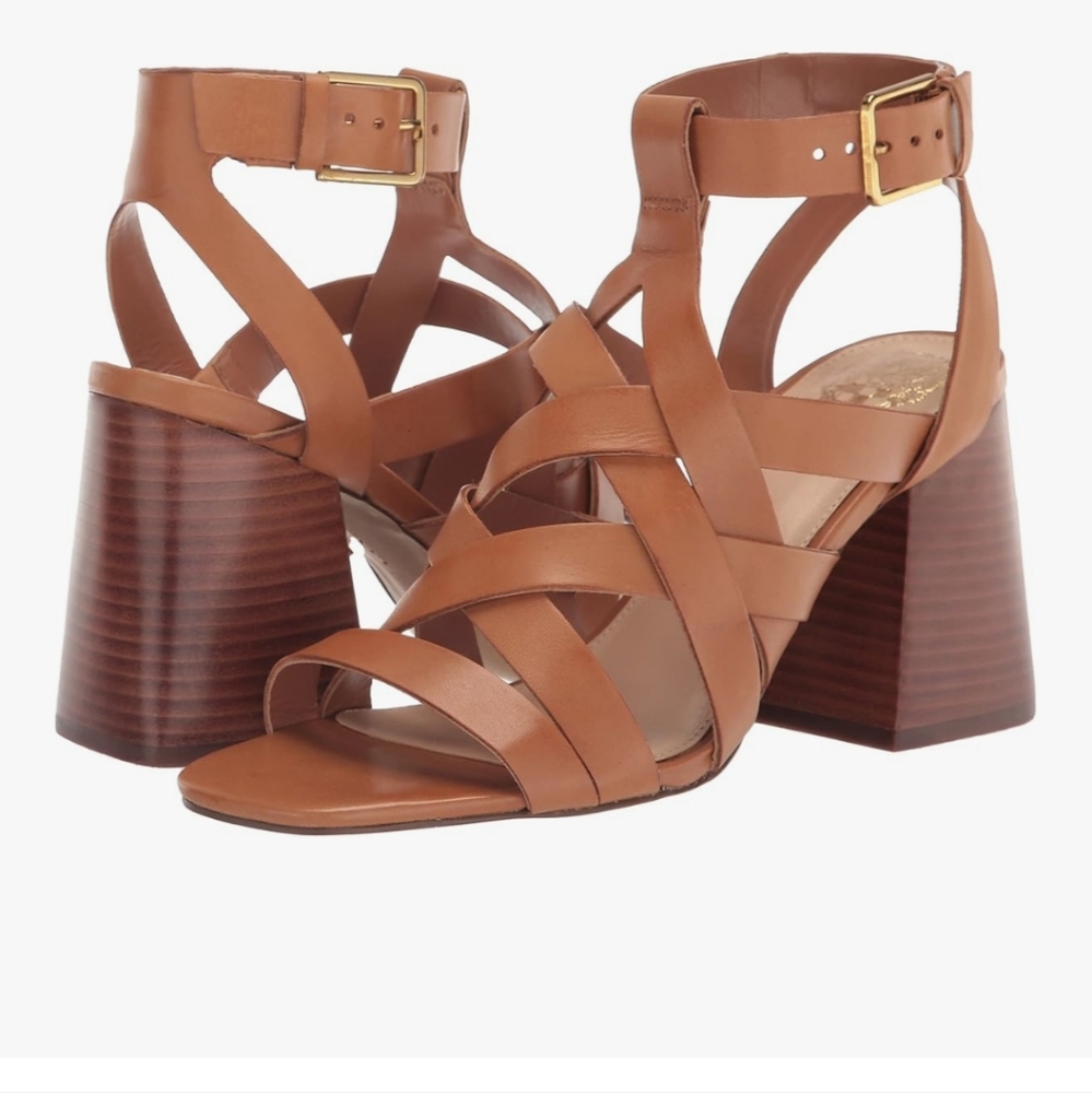 Vince Camuto Women's Sutellie Heeled Sandal sz 7M NWOT  Light Cognac